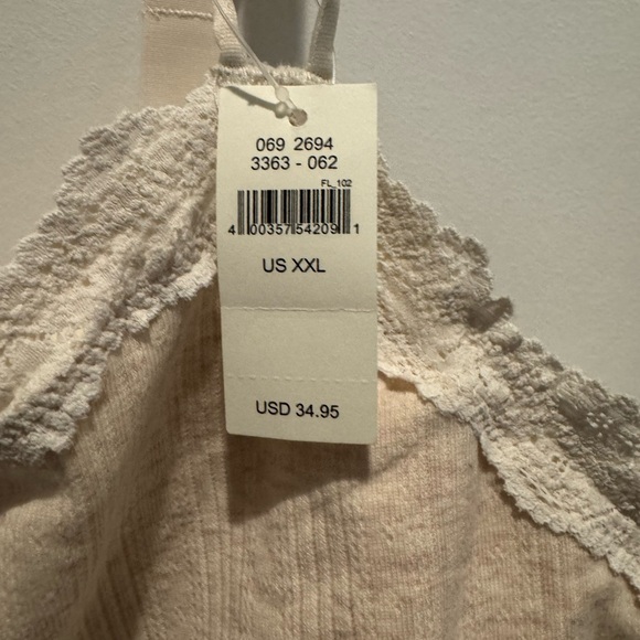 NWT AERIE Beige Lace Trim Crop Tank Top - Picture 2 of 5